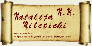 Natalija Mileticki vizit kartica